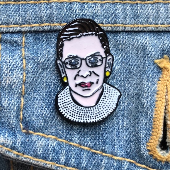 Ruth Bader Ginsberg Enameled Tie-Tac Style Pin - Picture 2 of 8